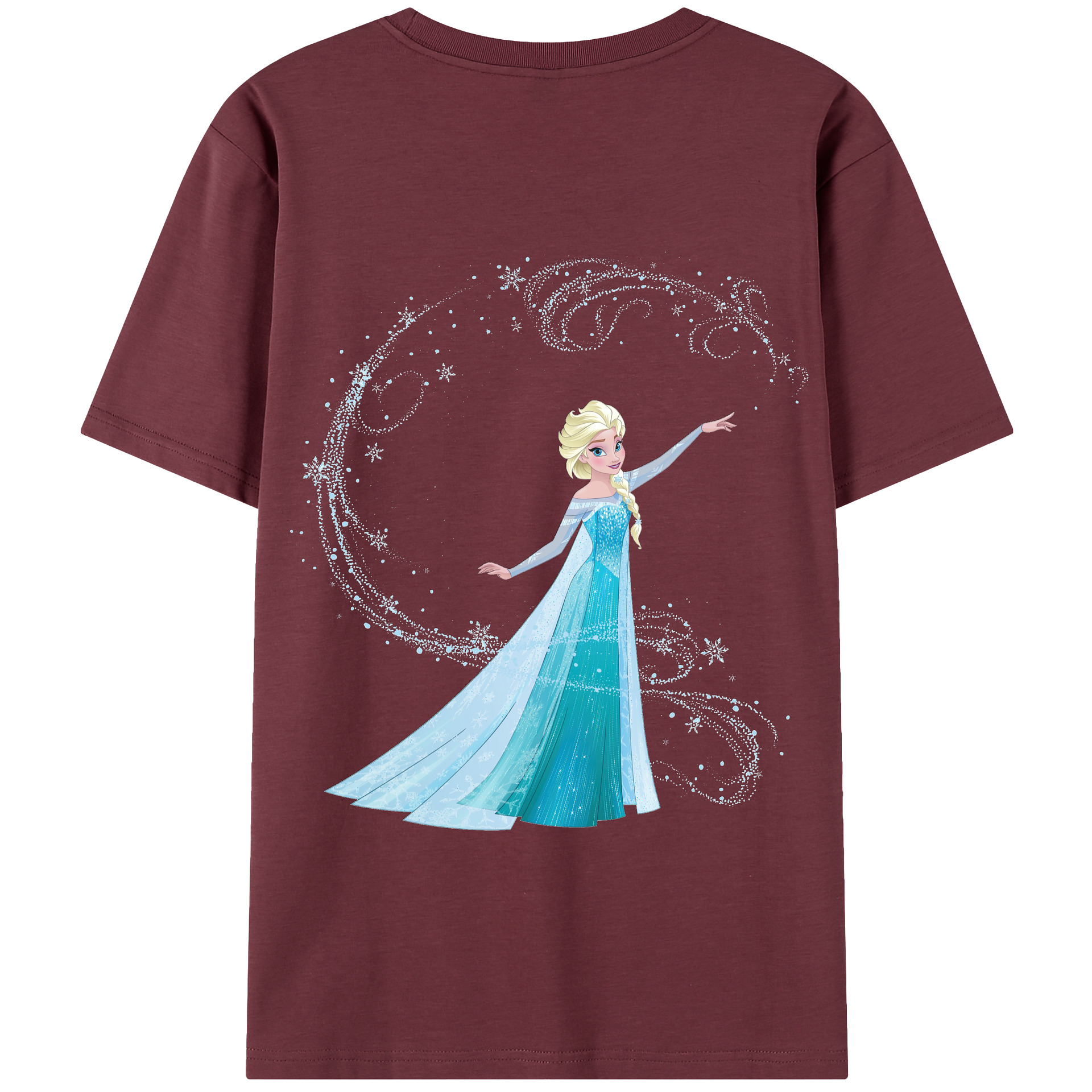 （画像用） アナと雪の女王 アンナ エルサ Frozen Anna Elsa 綿100％半袖Tシャツ（背面プリント）